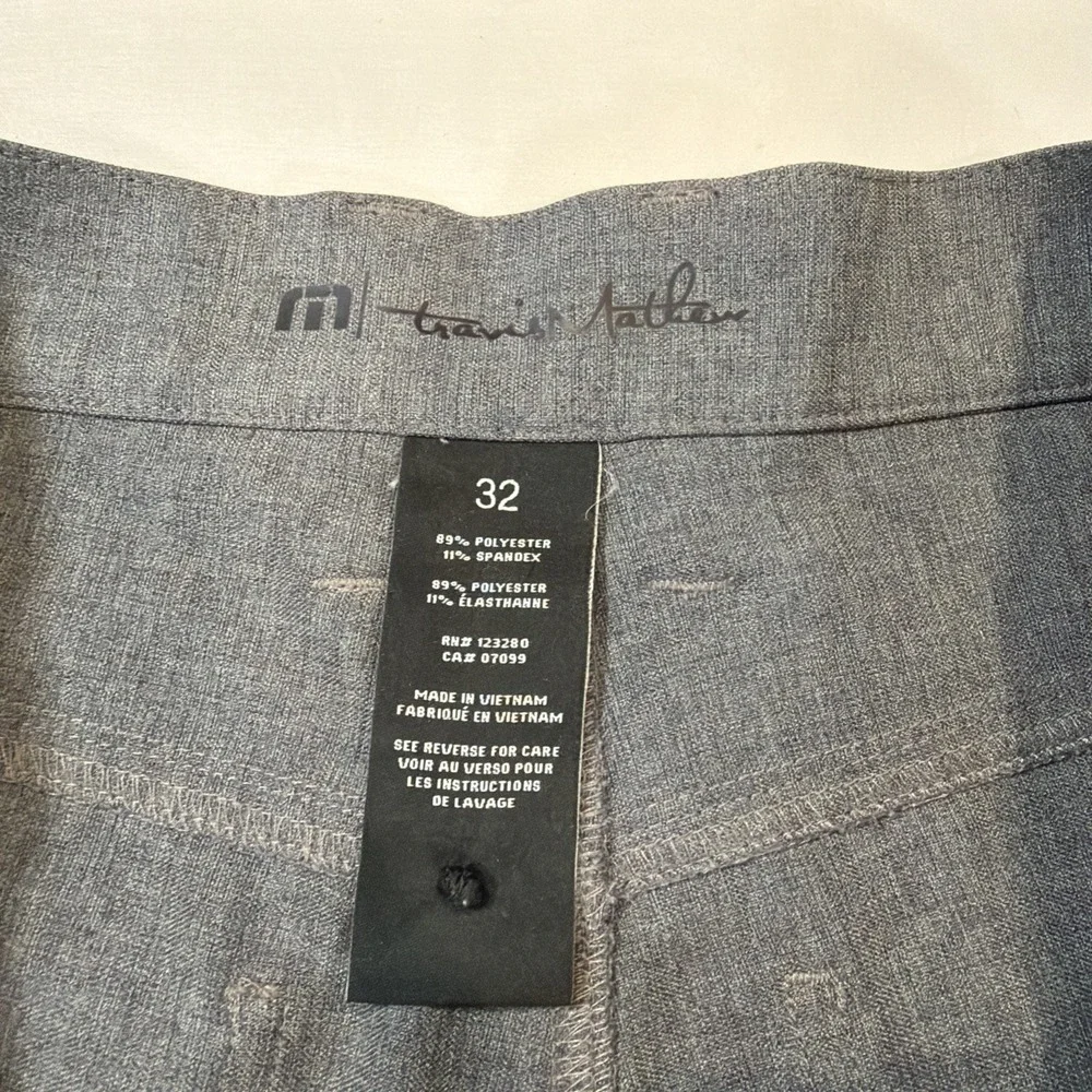 Travis Mathew Golf Pants Men 32x29 Gray Performance‎ Stretch Straight Fit Casual